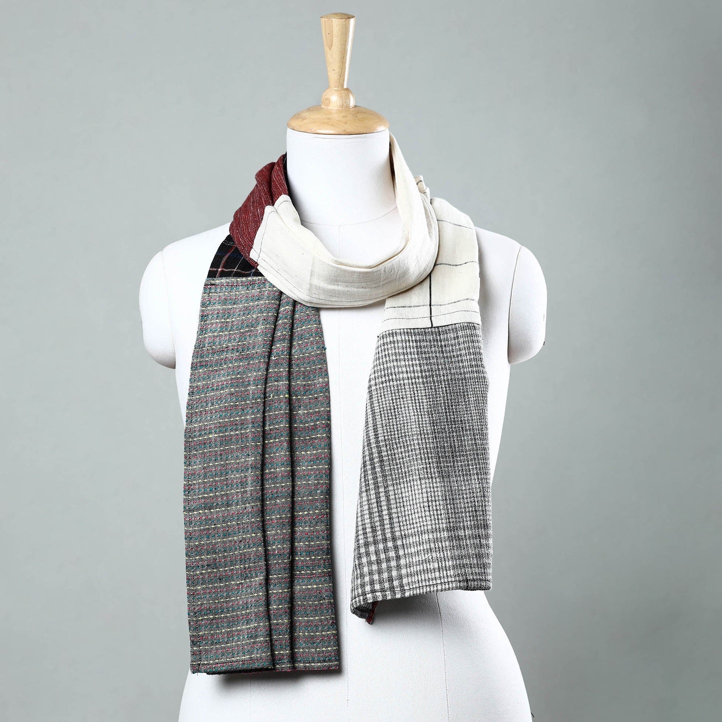  Handwoven Organic Kala Cotton Tukdi Kaam Stole 