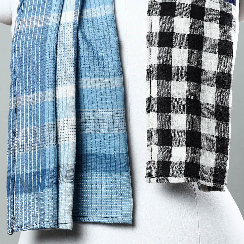 Buy Handwoven Organic Kala Cotton Tukdi Kaam Stole Online at iTokri.com