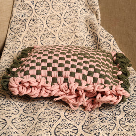  Handwoven Upcycled Cotton Cushion Cover 