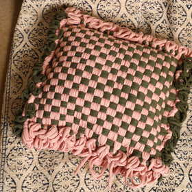  Handwoven Upcycled Cotton Cushion Cover 