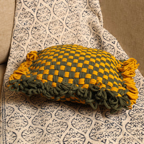 Multicolor - handwoven upcycled cotton cushion cover (12 x