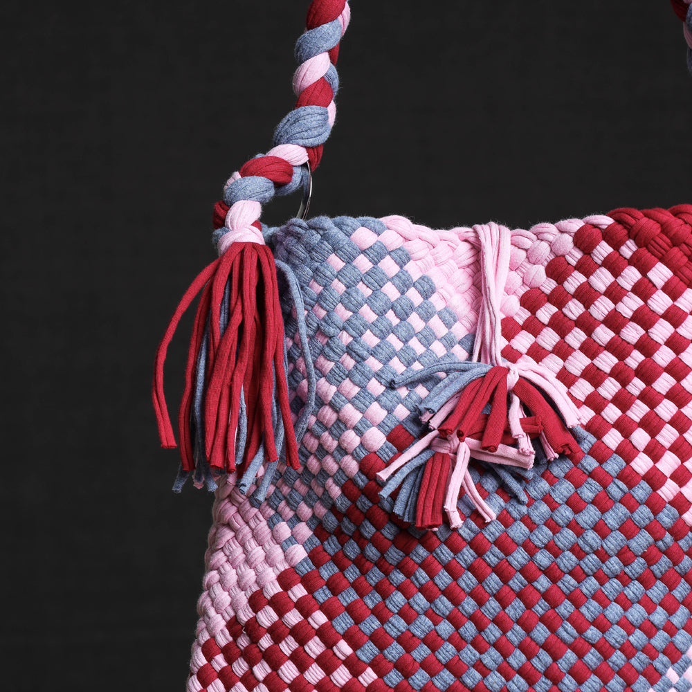 Buy Handwoven Upcycled Cotton Shoulder Bag Online at iTokri.com