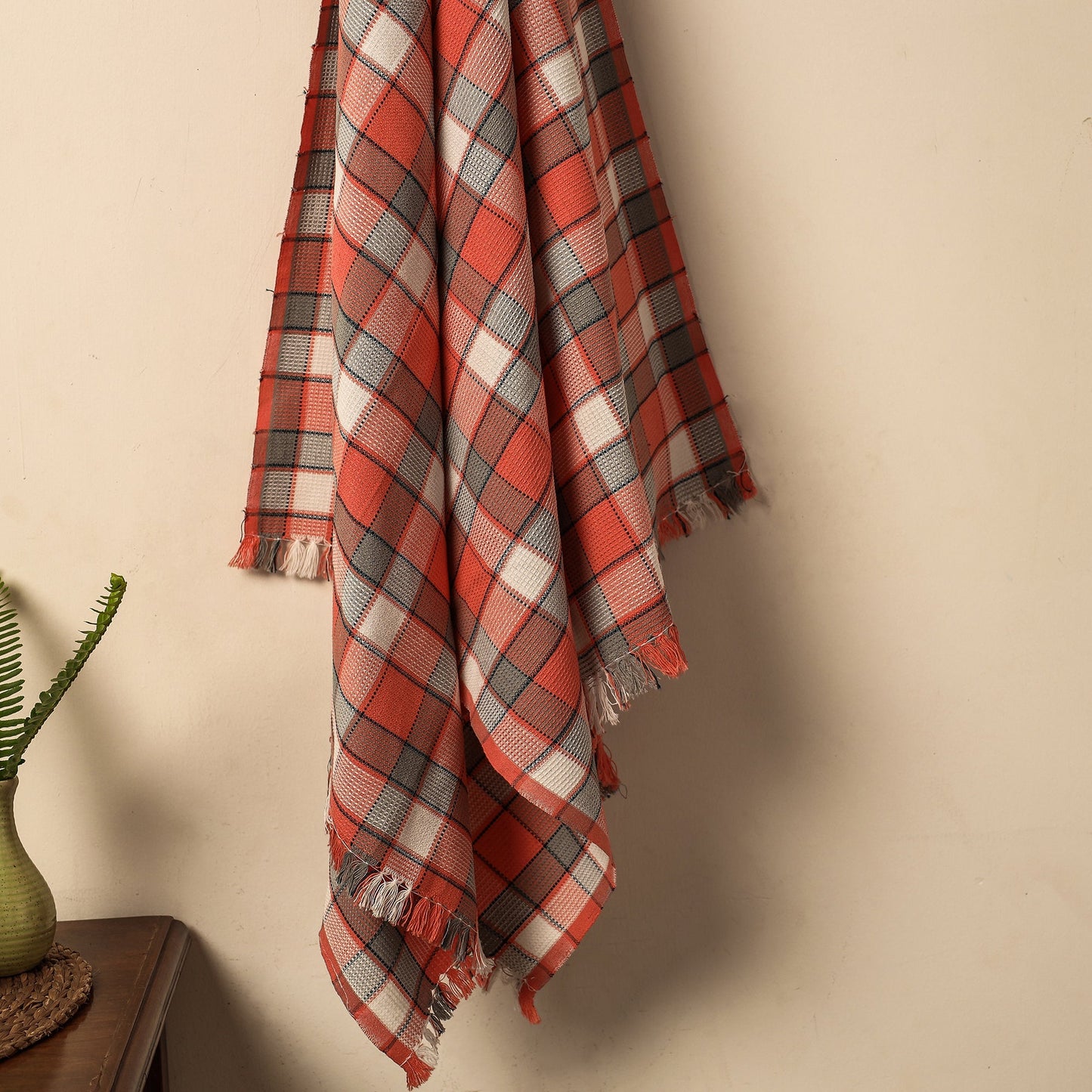 Multicolor - Honeycomb Handloom Cotton Bath Towel From Dehradun