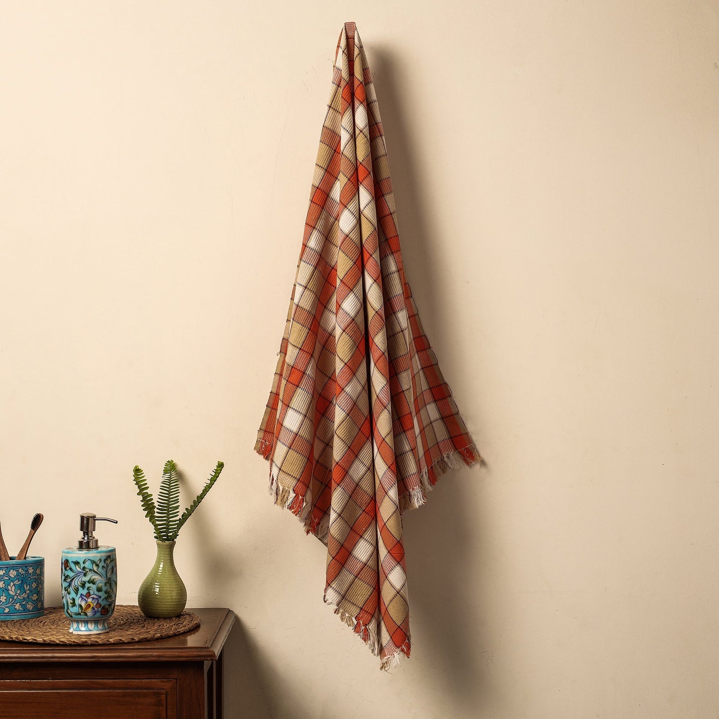 Multicolor - Honeycomb Handloom Cotton Bath Towel From Dehradun