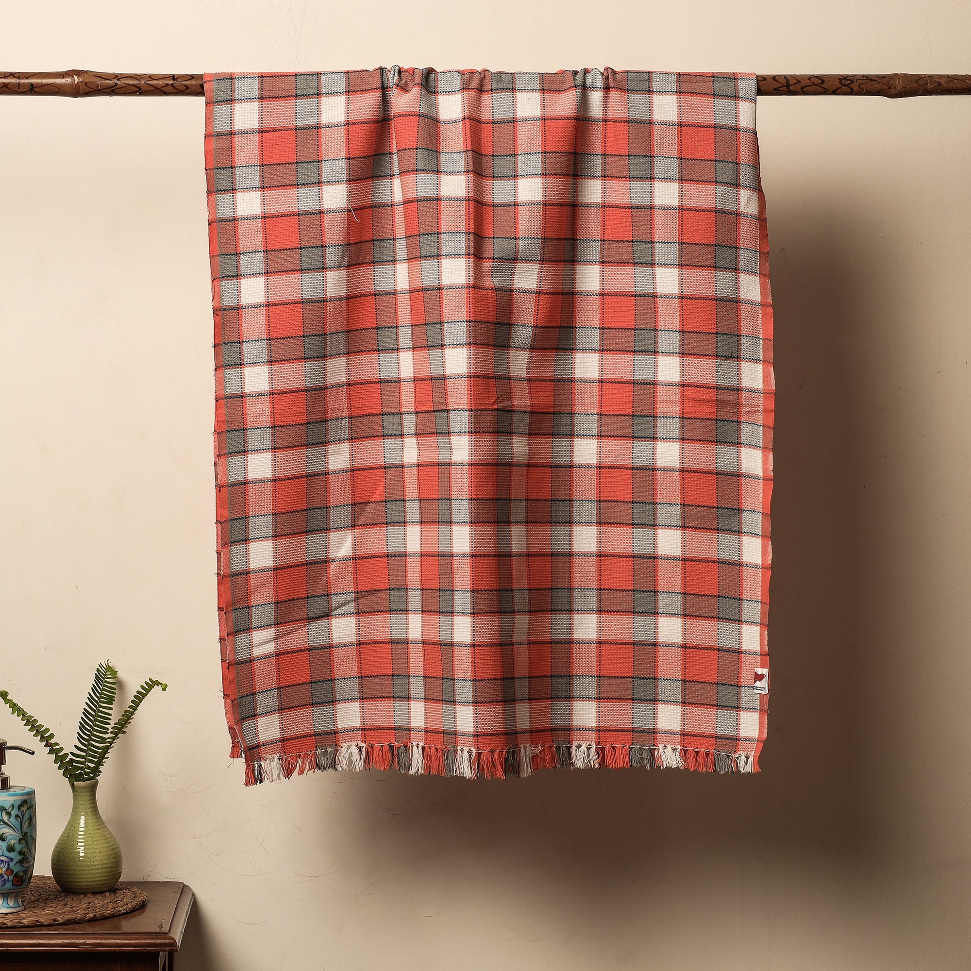 Multicolor - Honeycomb Handloom Cotton Bath Towel From Dehradun