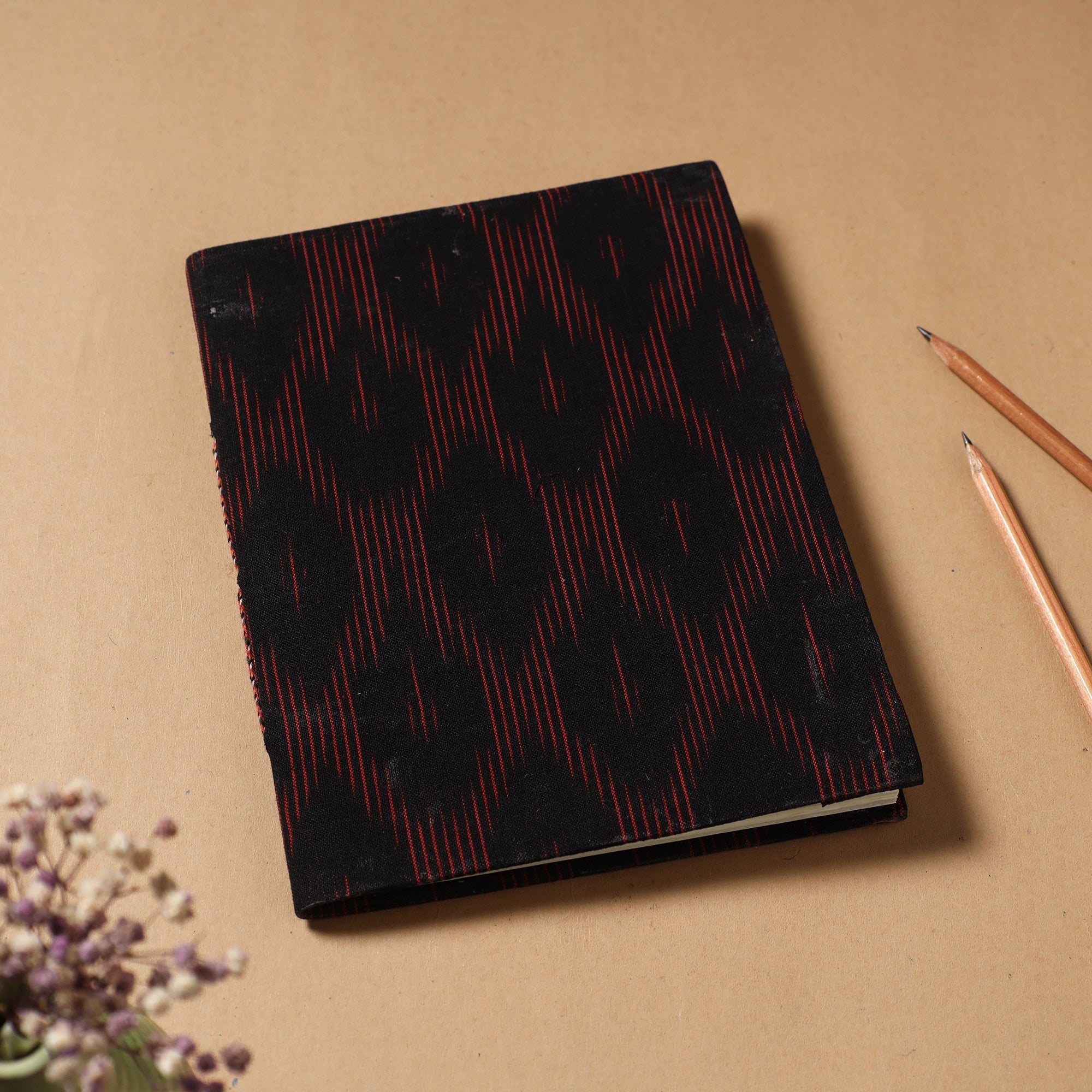  Ikat Fabric Cover Handmade Paper Notebook 