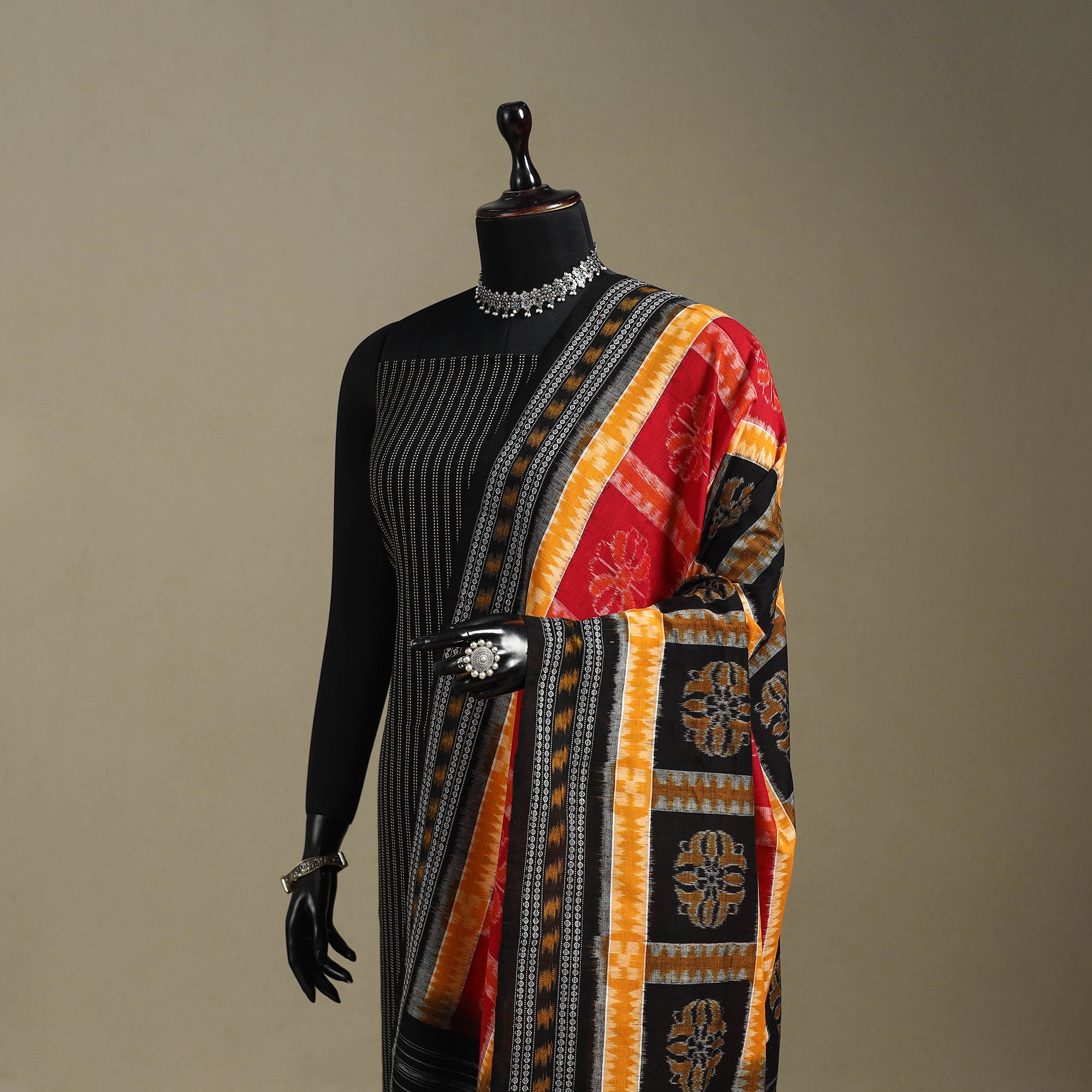 Multicolor - ikat handloom cotton sambalpuri dupatta 09