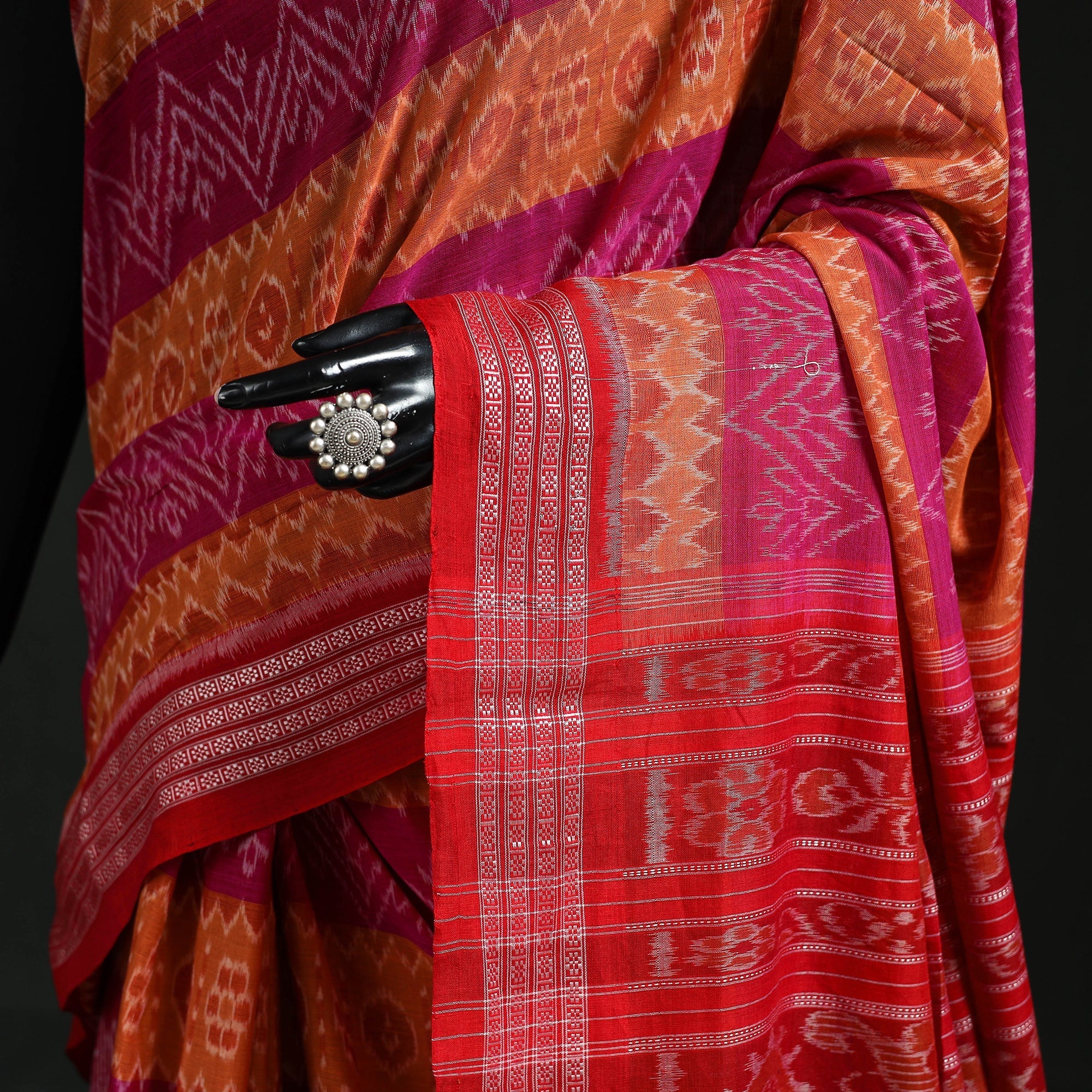 Ikat handloom cotton sambalpuri saree 04 - handcrafted