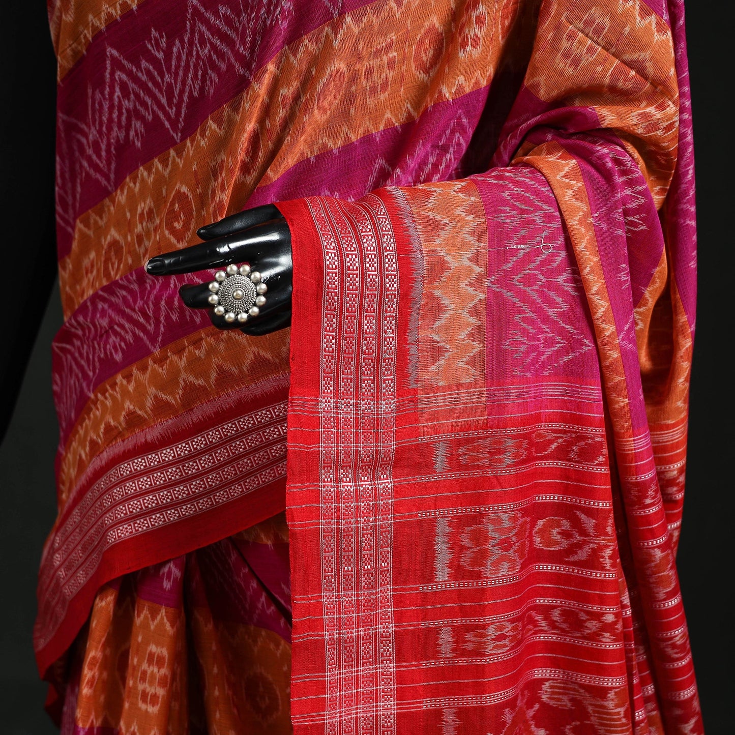 Ikat handloom cotton sambalpuri saree 04 - handcrafted