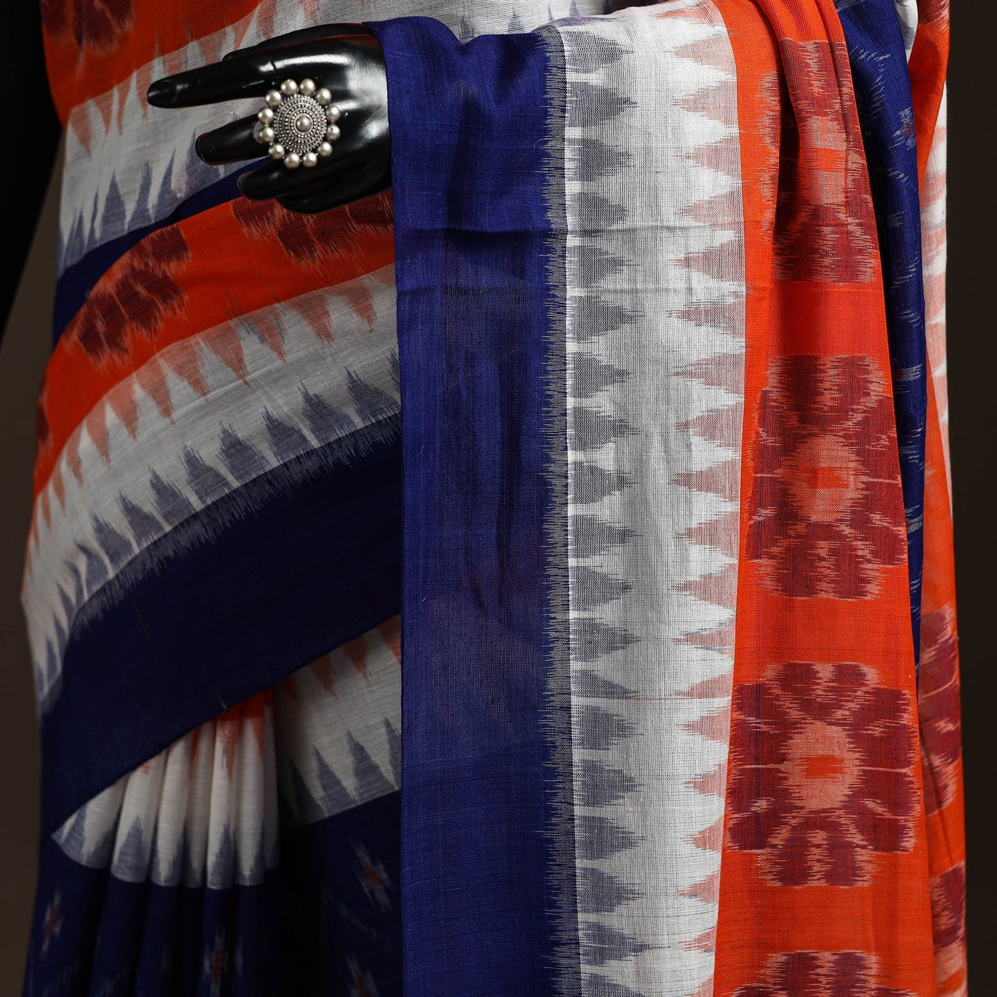 Ikat handloom cotton sambalpuri saree 04 - handcrafted