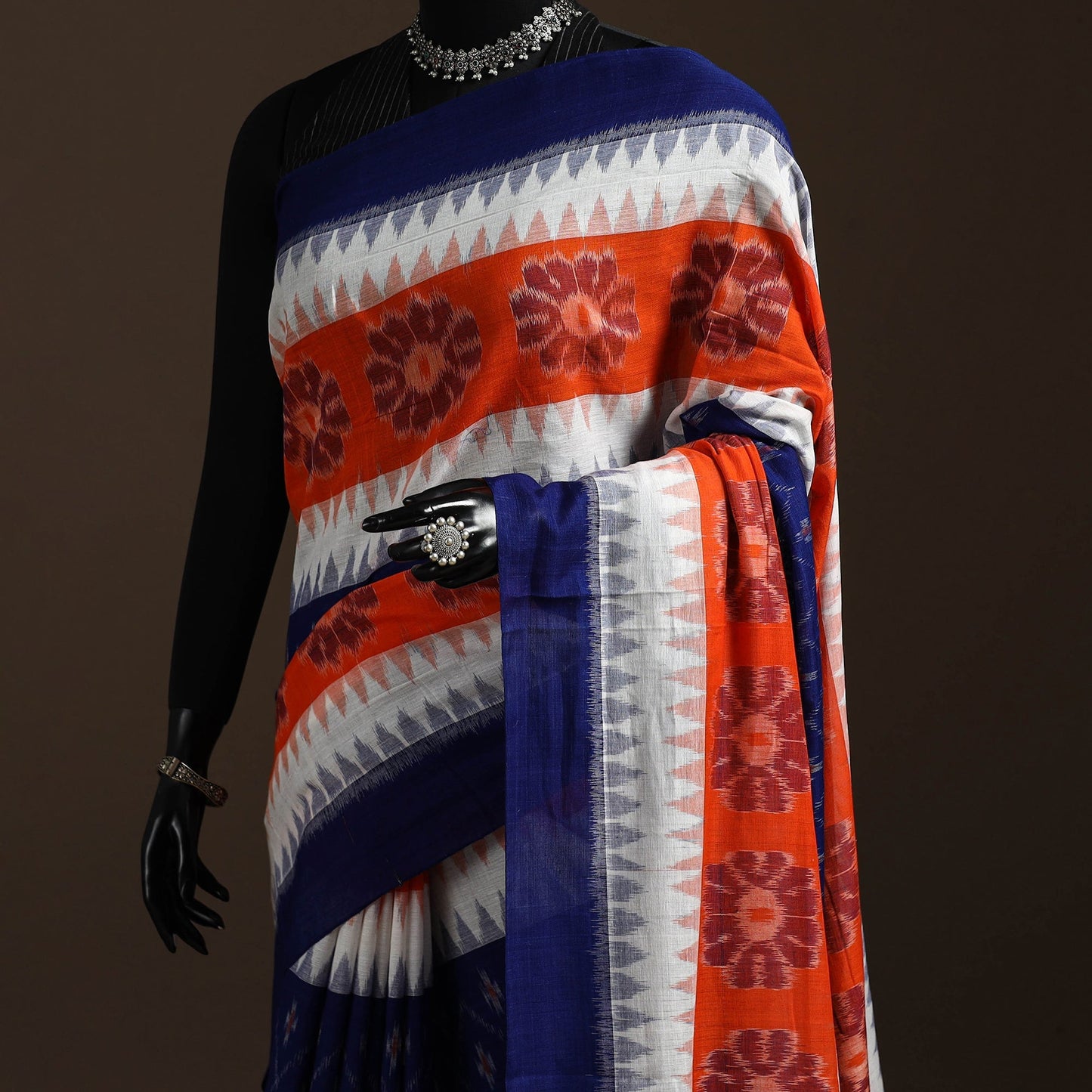 Ikat handloom cotton sambalpuri saree 04 - handcrafted