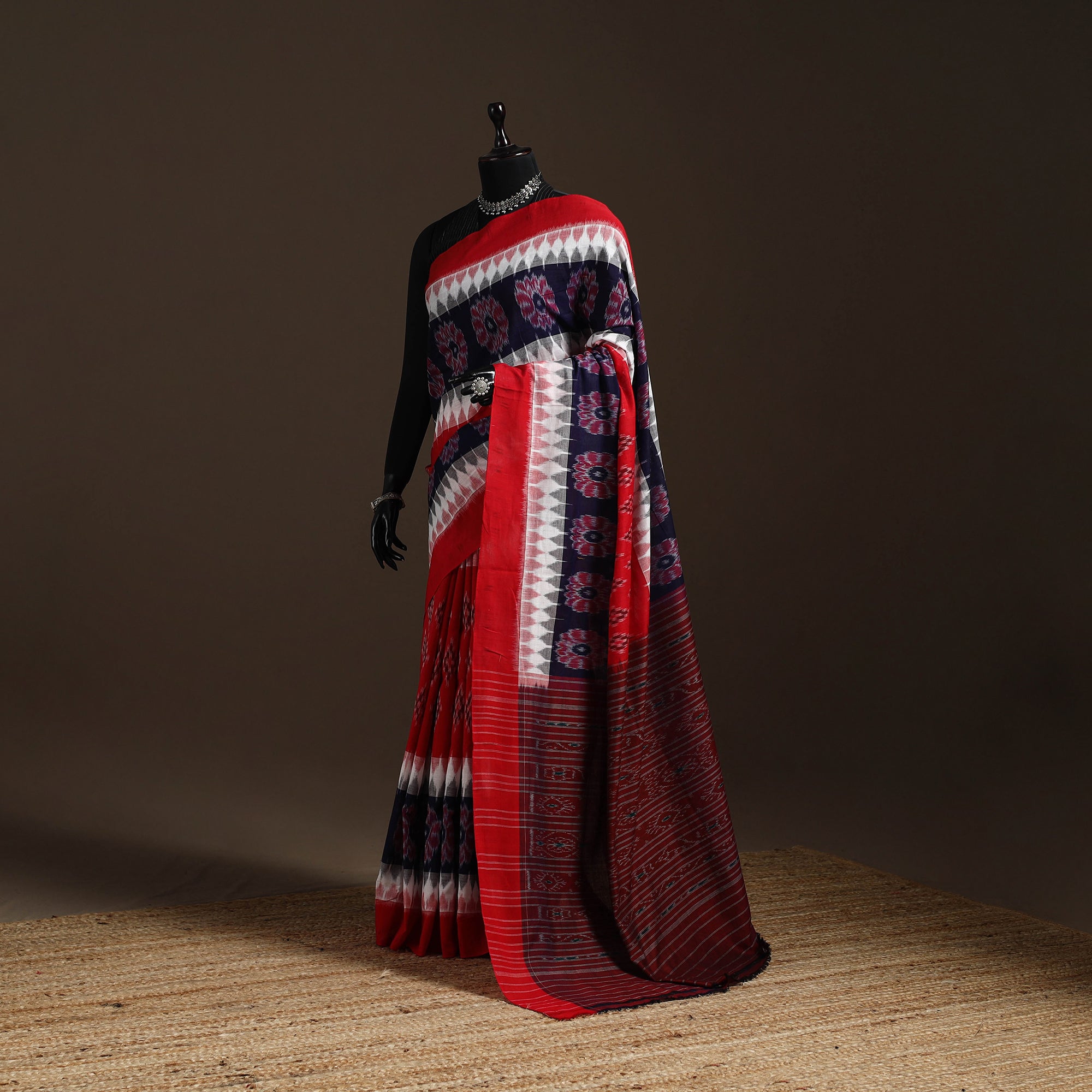 Ikat handloom cotton sambalpuri saree 11 - handcrafted