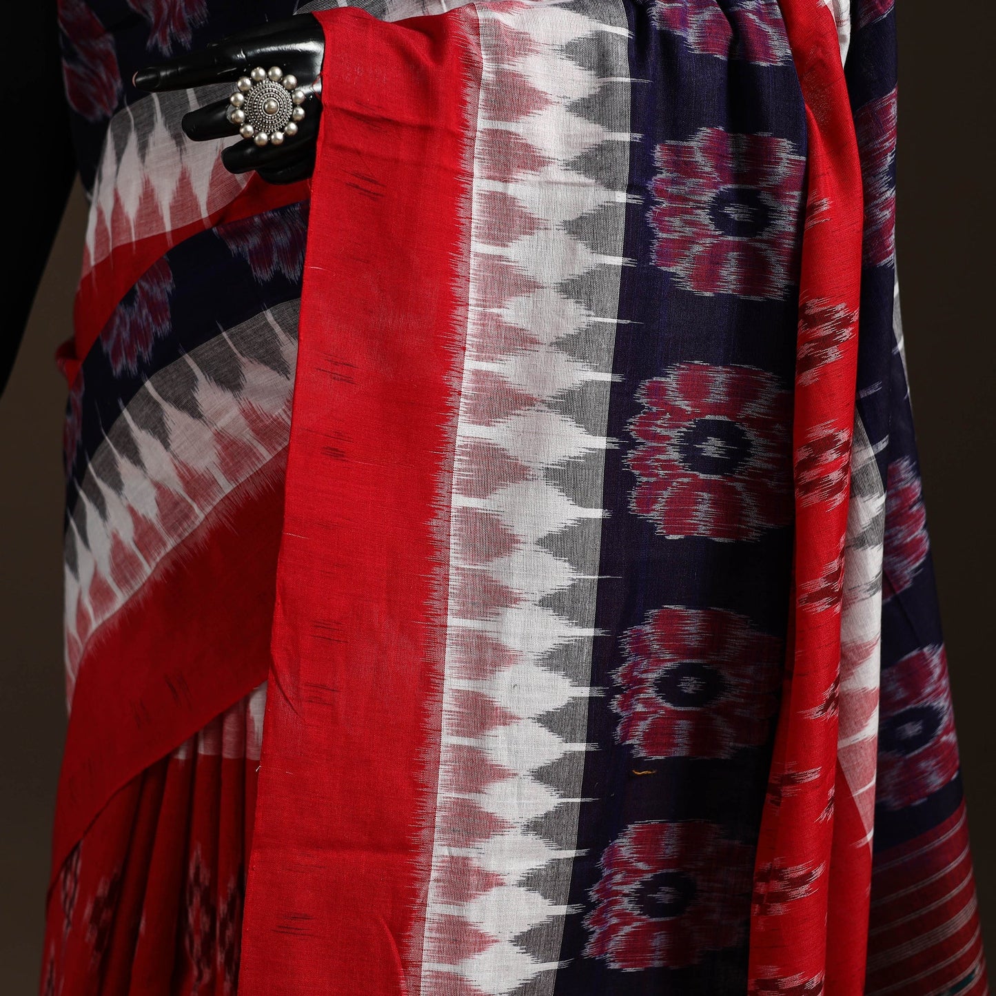 Ikat handloom cotton sambalpuri saree 11 - handcrafted