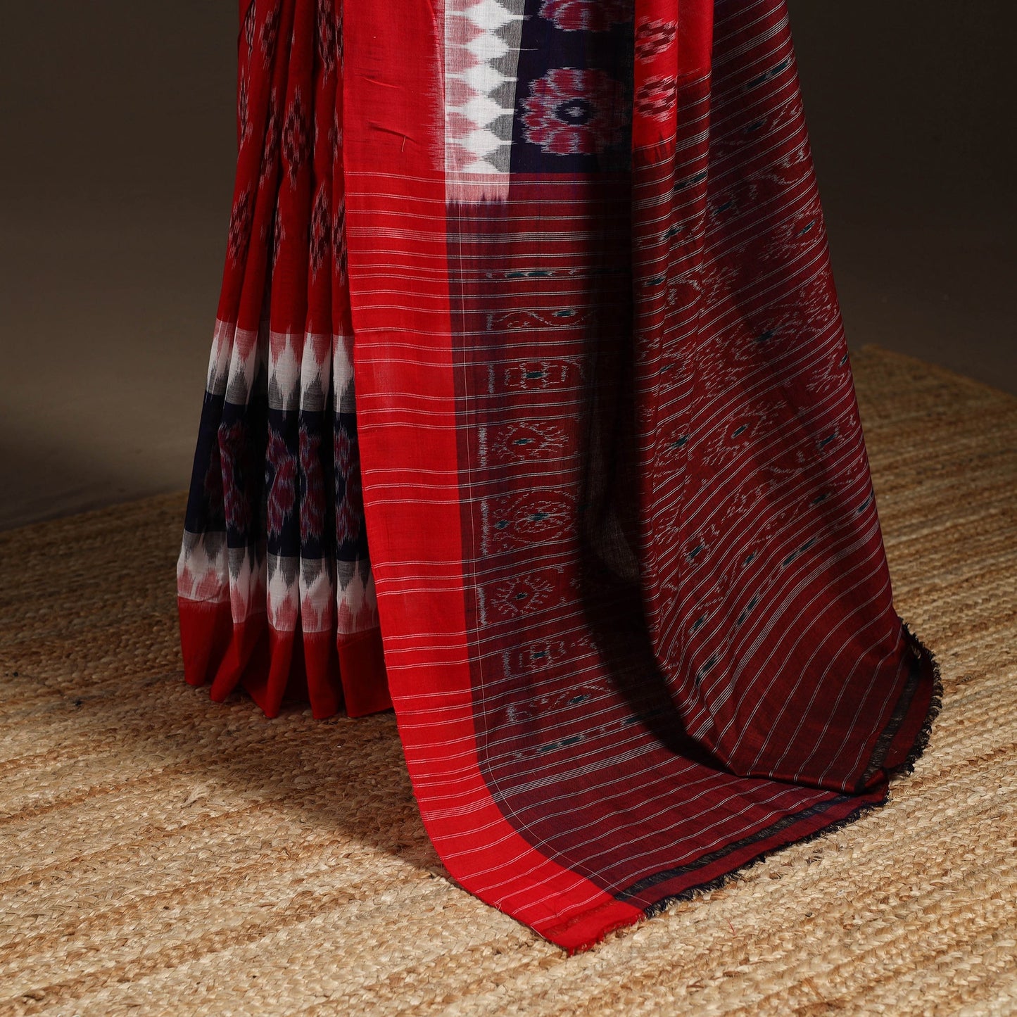 Ikat handloom cotton sambalpuri saree 11 - handcrafted
