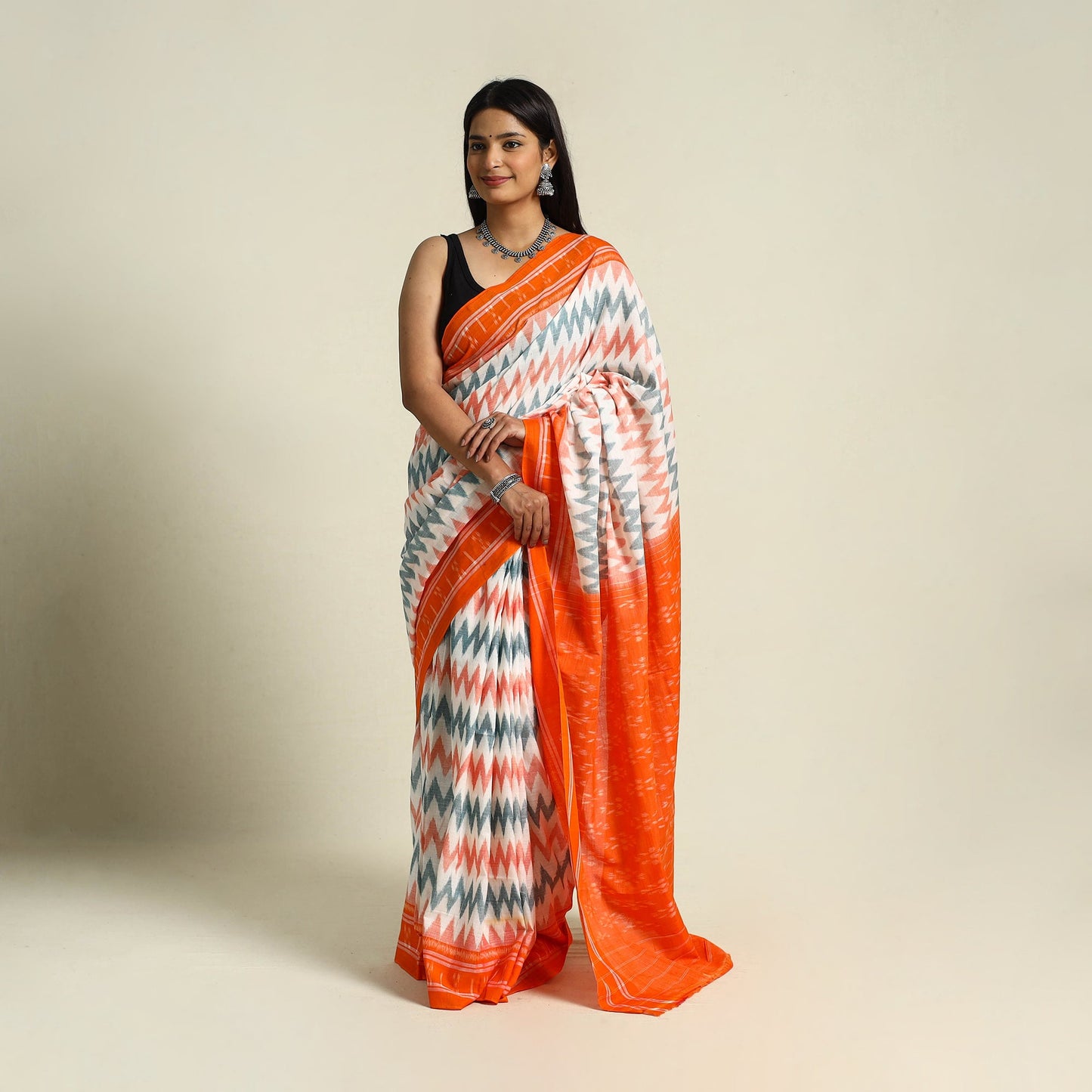  Multicolor Ikat Handloom Cotton Sambalpuri Saree