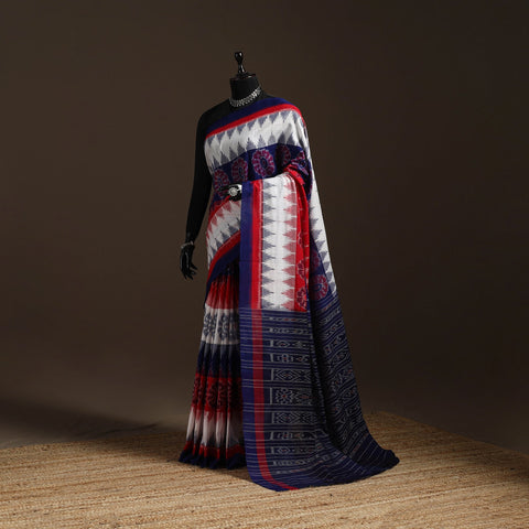 Ikat handloom cotton sambalpuri saree 28 - handcrafted