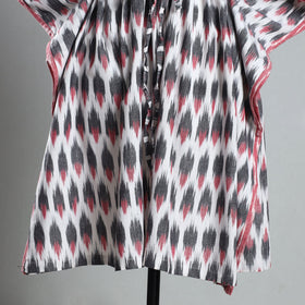 Multicolor - Ikat Weave Cotton Kaftan with Tie-Up Waist (Medium)