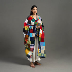  Multicolor Indigo Cotton Reversible Patchwork Dupatta