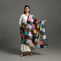 Multicolor - indigo cotton reversible patchwork dupatta 16