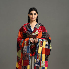 Multicolor - indigo cotton reversible patchwork dupatta 20