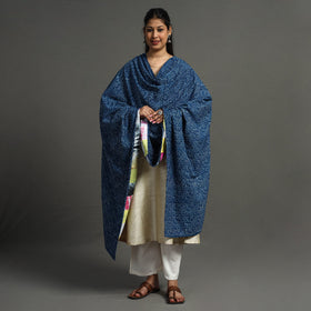 Multicolor - indigo reversible patchwork cotton dupatta 02