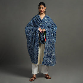 Multicolor - indigo reversible patchwork cotton dupatta 05