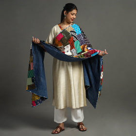  Indigo Reversible Patchwork Cotton Dupatta 11 Online at iTokri.com