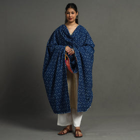 Multicolor - indigo reversible patchwork cotton dupatta 19