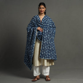 Multicolor - indigo reversible patchwork cotton dupatta 20