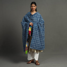 Multicolor - indigo reversible patchwork cotton dupatta 24