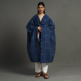 Multicolor - indigo reversible patchwork cotton dupatta 26