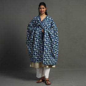 Multicolor - indigo reversible patchwork cotton dupatta 32
