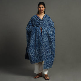 Multicolor - indigo reversible patchwork cotton dupatta 34