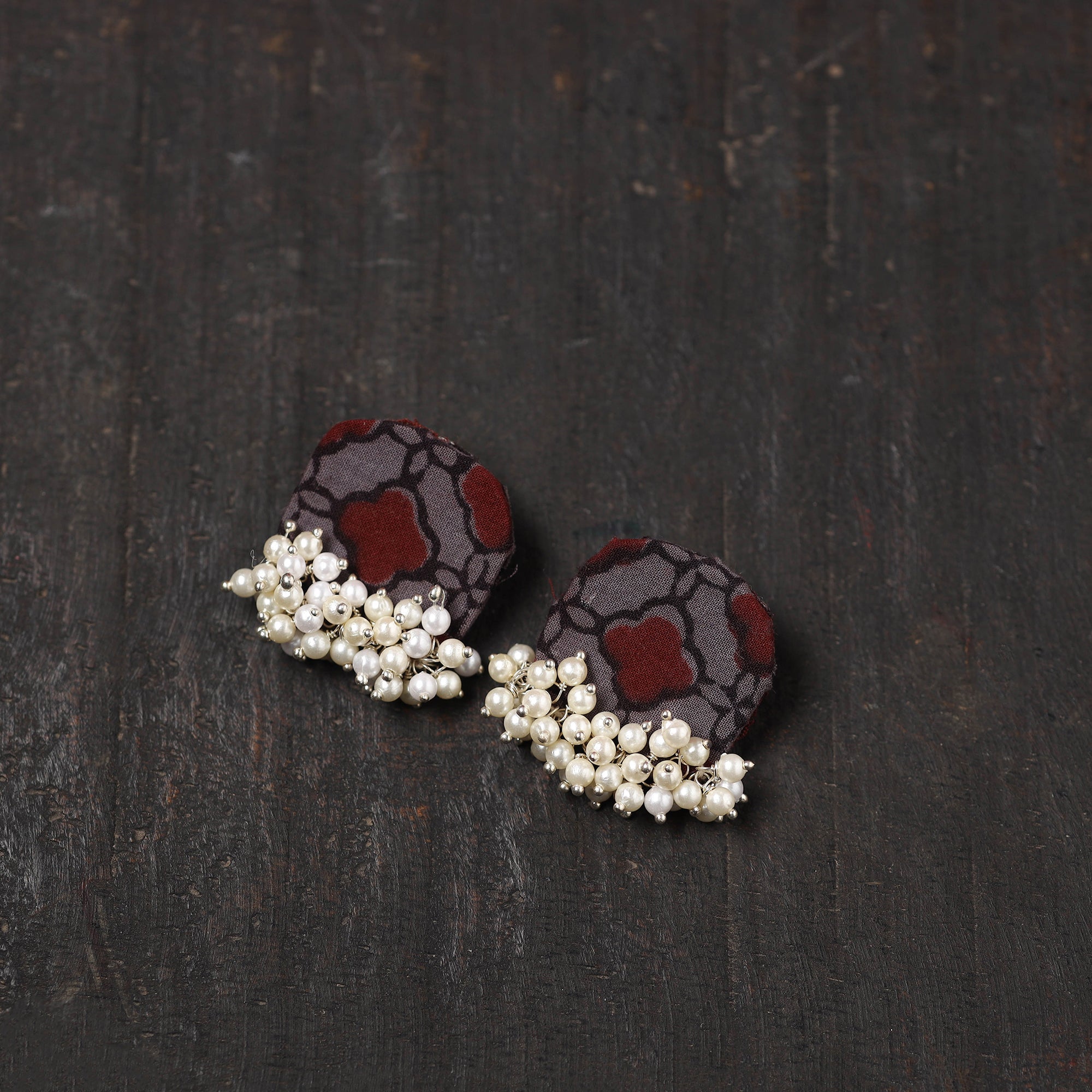  Ishra Fabart Handmade Pearl Earrings