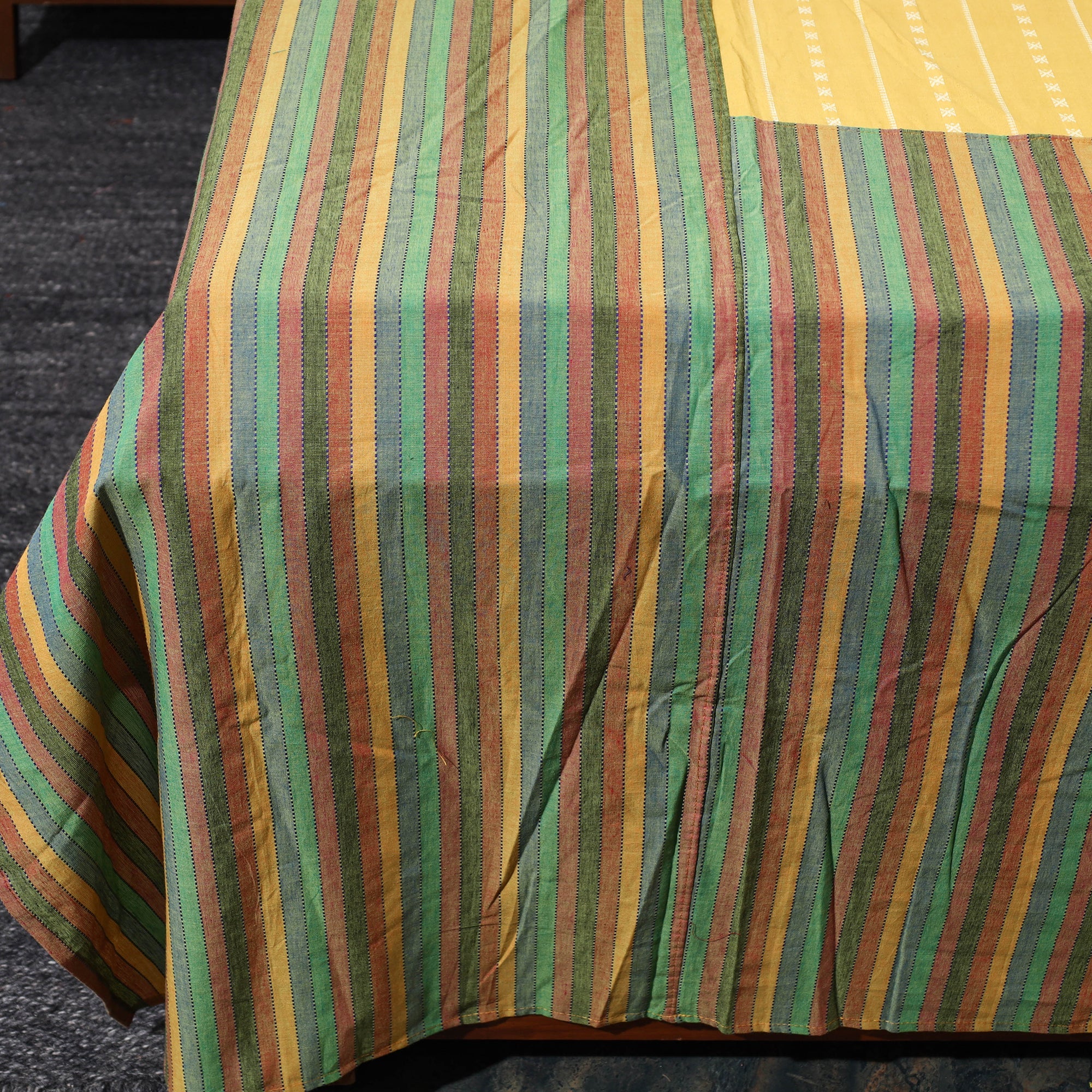Buy Jacquard Patchwork Cotton Double Bed Cover with Pillow Covers Online at iTokri.com
