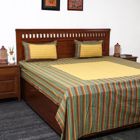 Buy Jacquard Patchwork Cotton Double Bed Cover with Pillow Covers Online at iTokri.com