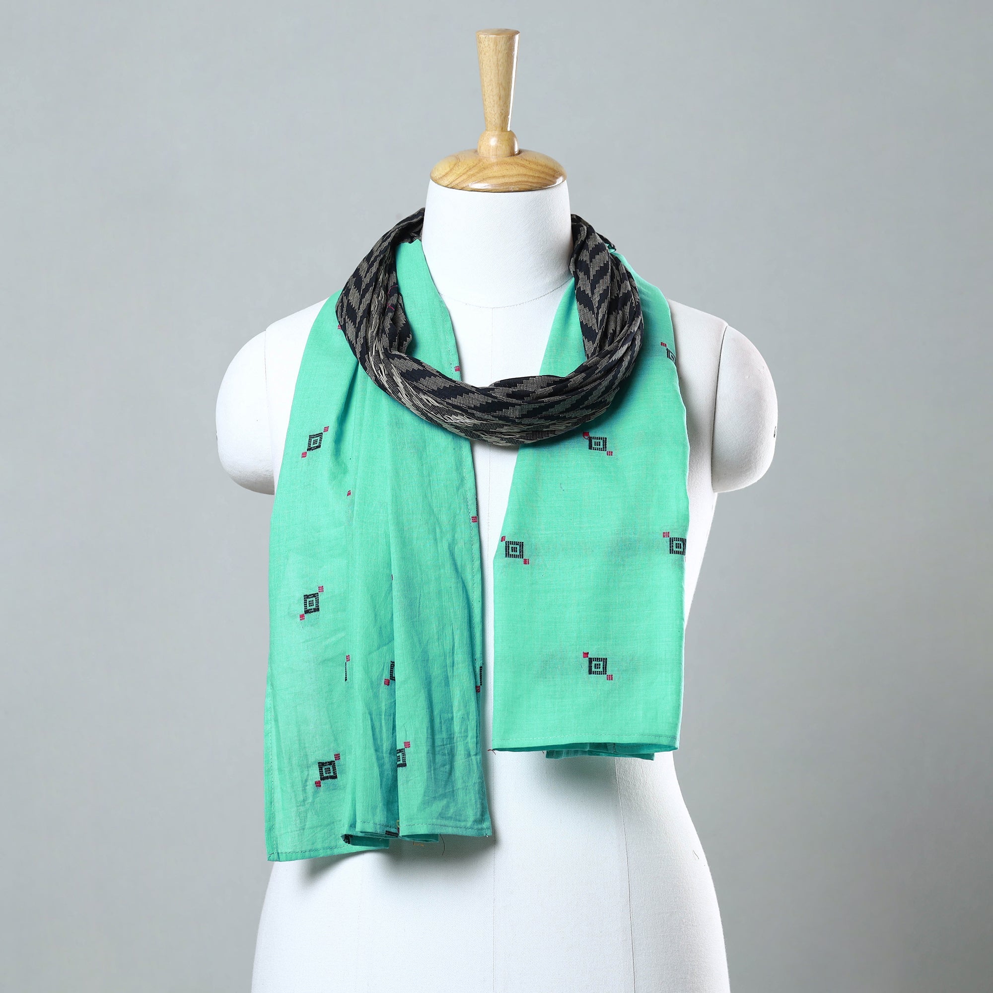 Multicolor - jacquard patchwork cotton stole 51