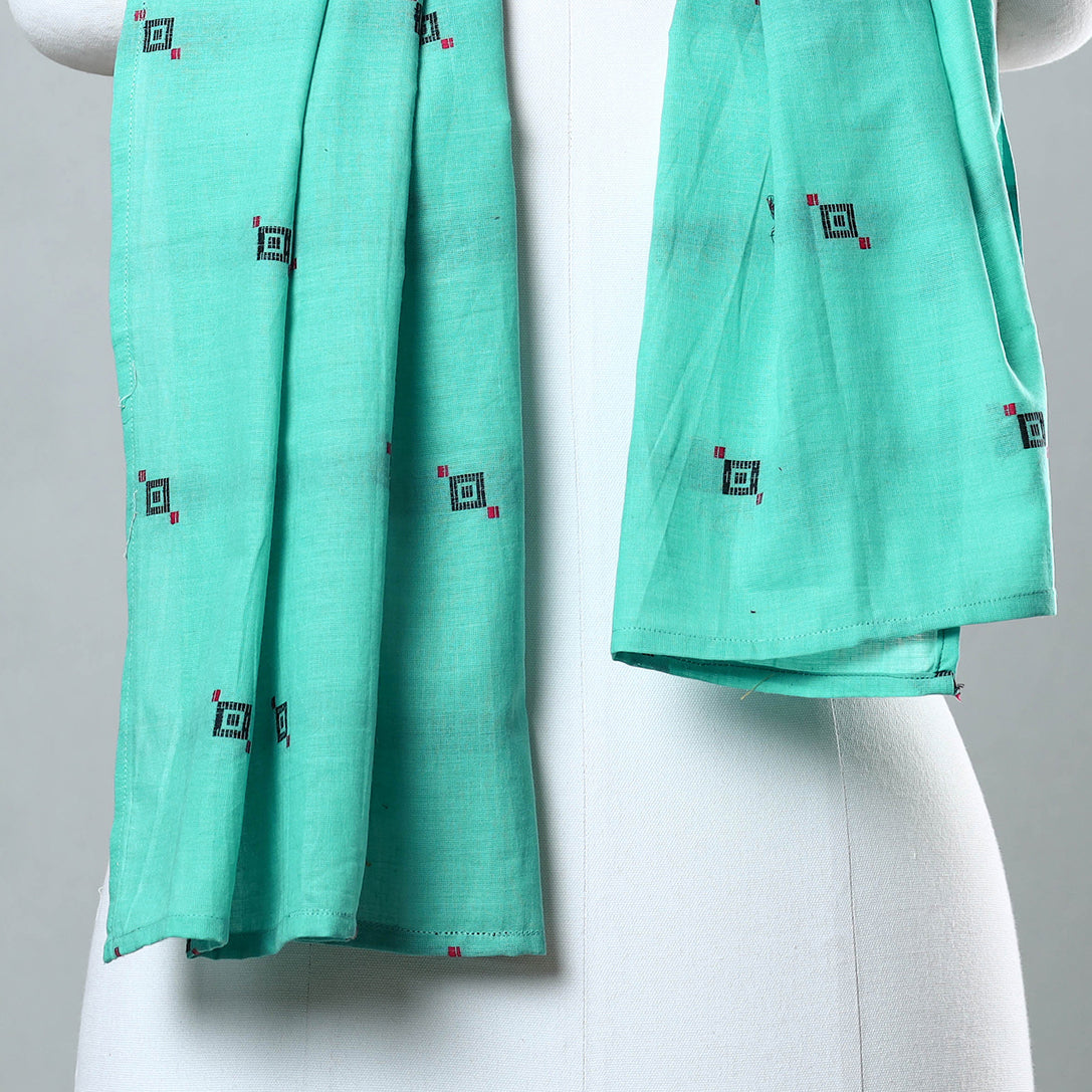 Multicolor - jacquard patchwork cotton stole 66