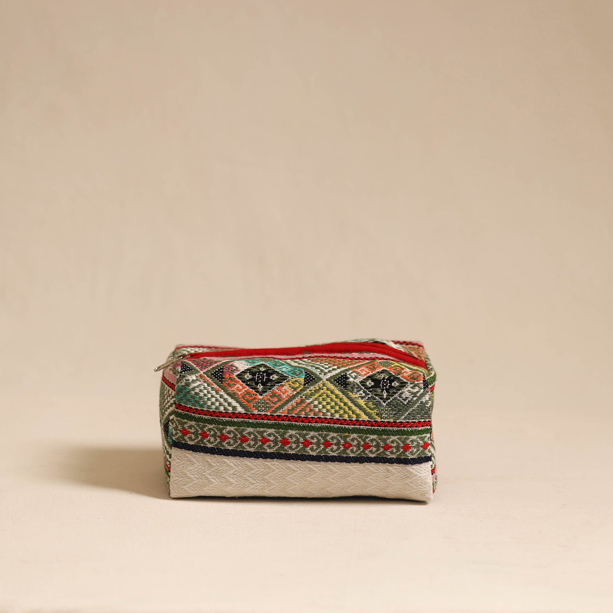 Multicolor Jacquard Weave Cotton Toiletry Pouch 