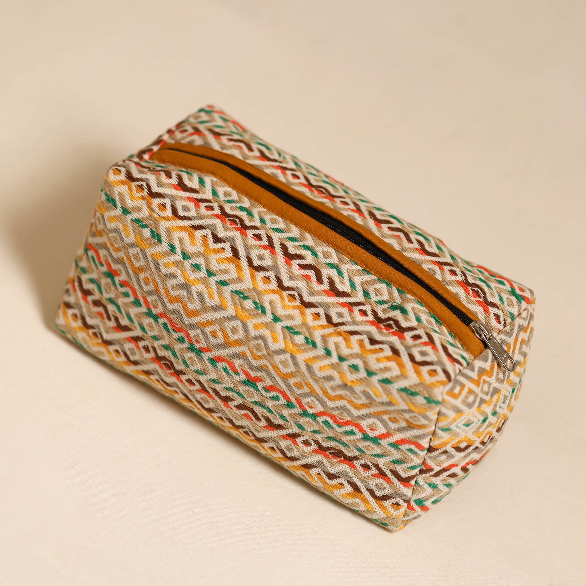  Multicolor Jacquard Weave Cotton Toiletry Pouch 