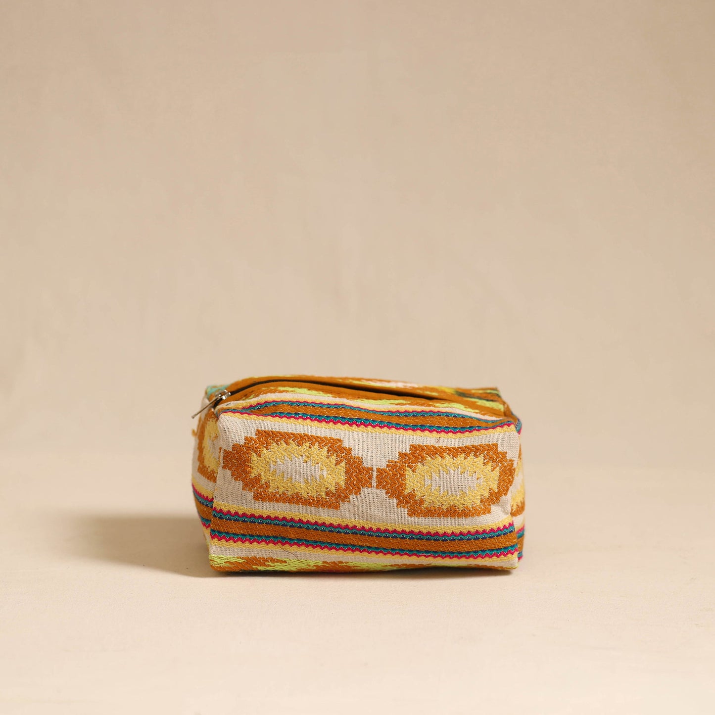  Multicolor Jacquard Weave Cotton Toiletry Pouch 