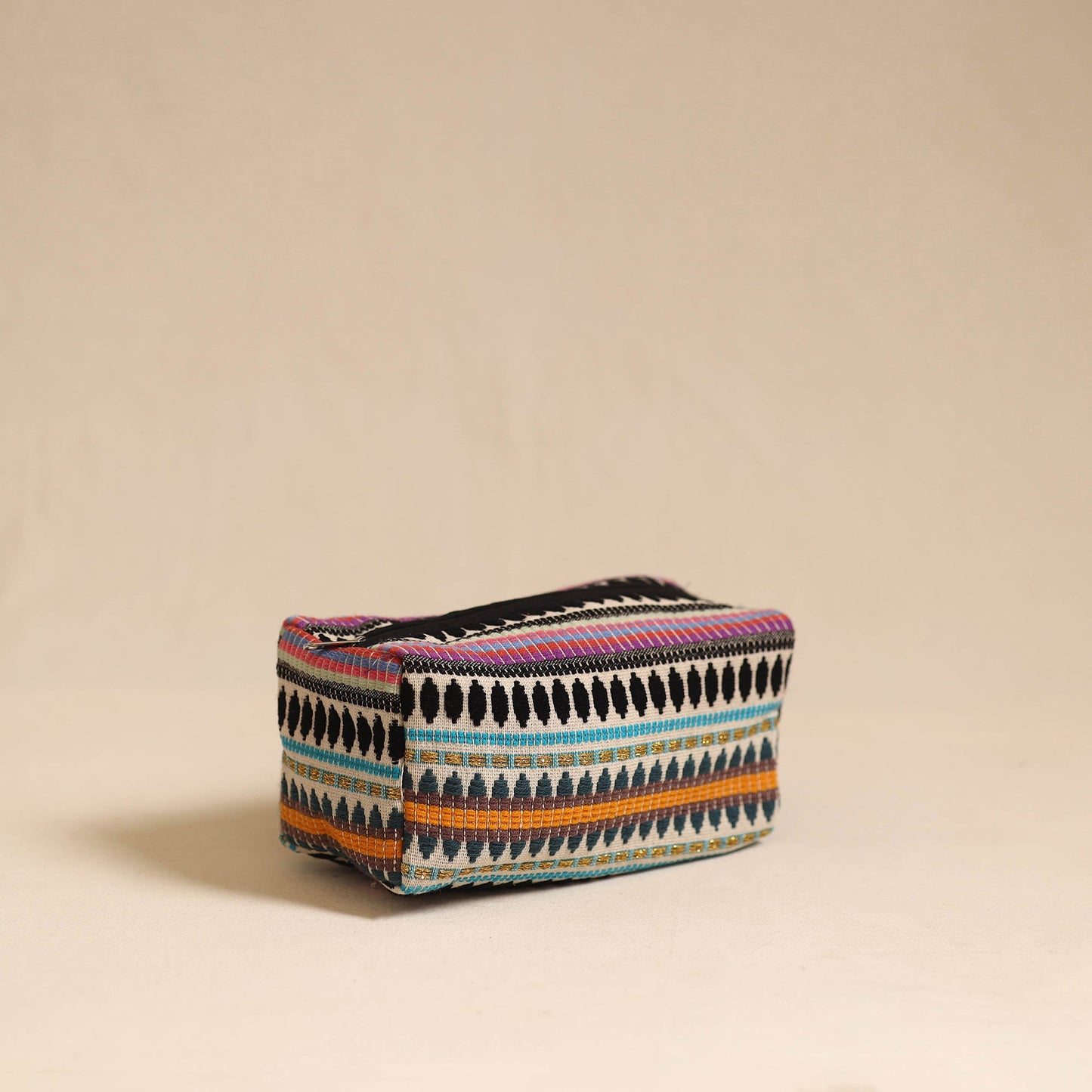  Multicolor Jacquard Weave Cotton Toiletry Pouch 