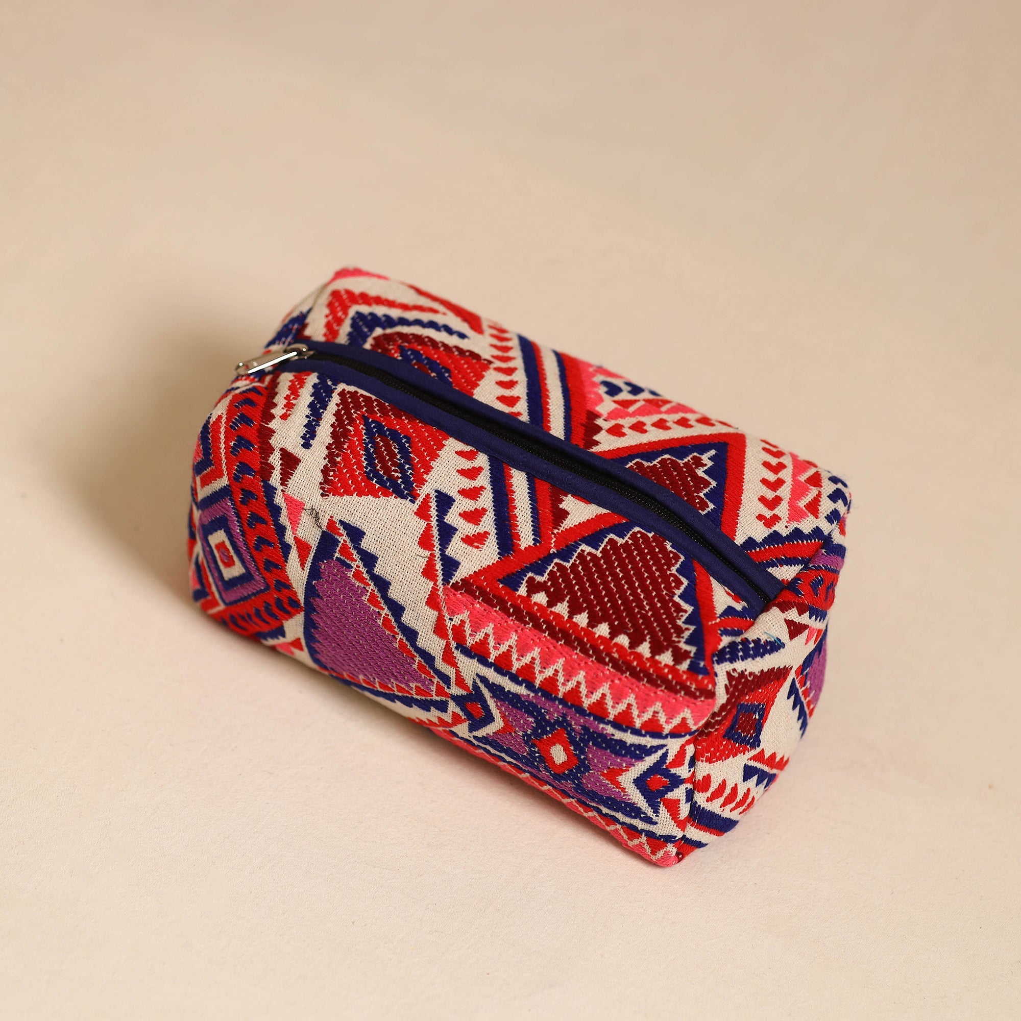  Multicolor Jacquard Weave Cotton Toiletry Pouch 
