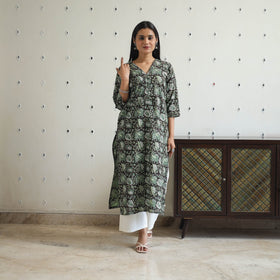  Jahota Block Print Cotton Straight Kurta for Women