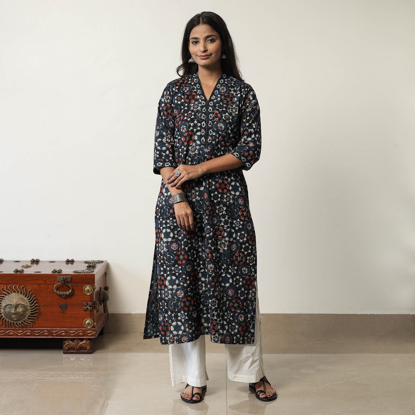  Jahota Block Printed Cotton Straight Kurta 09 