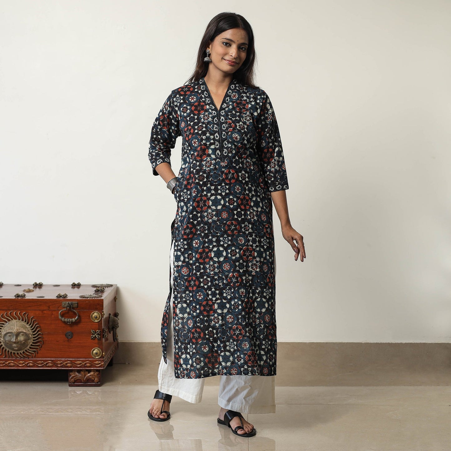  Jahota Block Printed Cotton Straight Kurta 09 