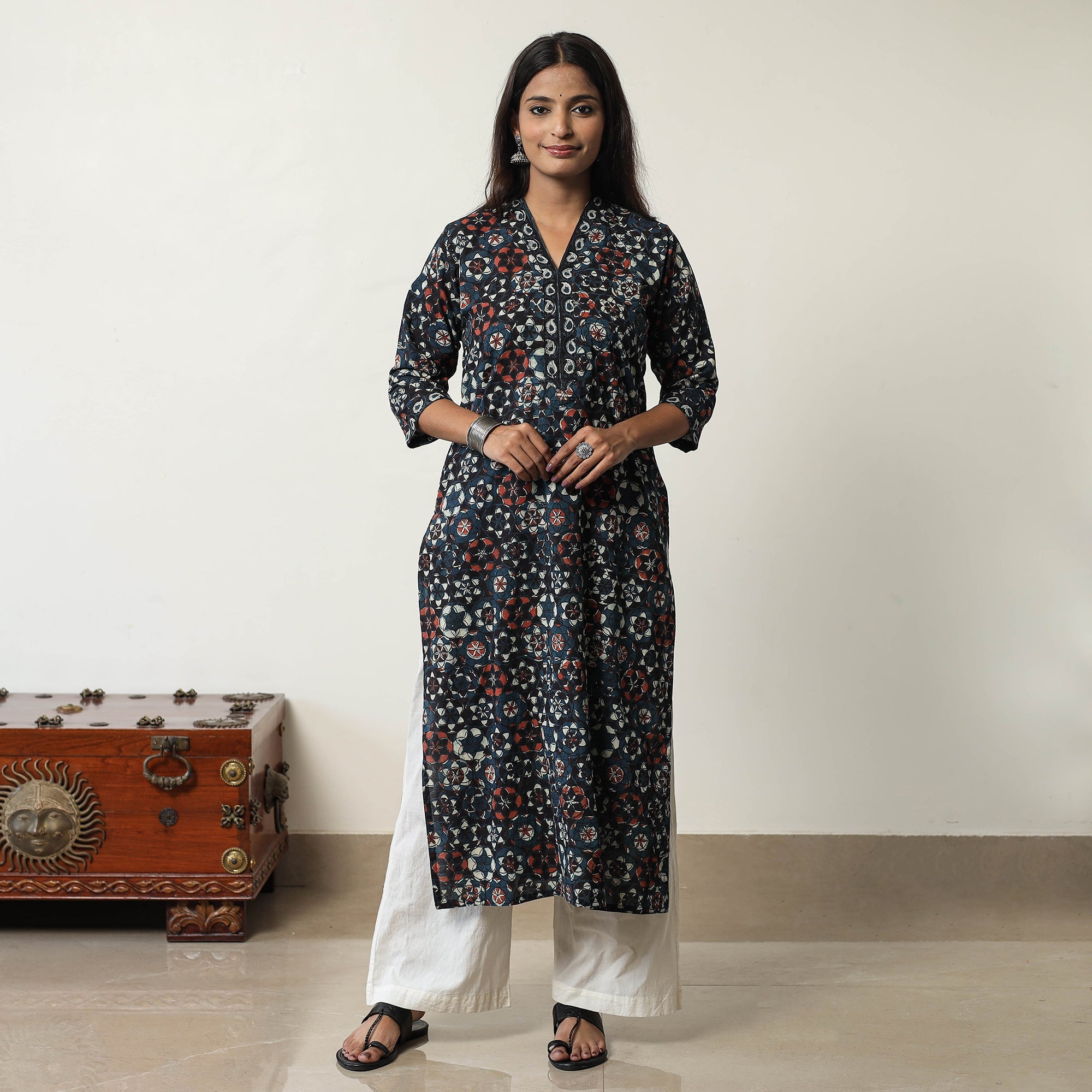  Jahota Block Printed Cotton Straight Kurta 09 