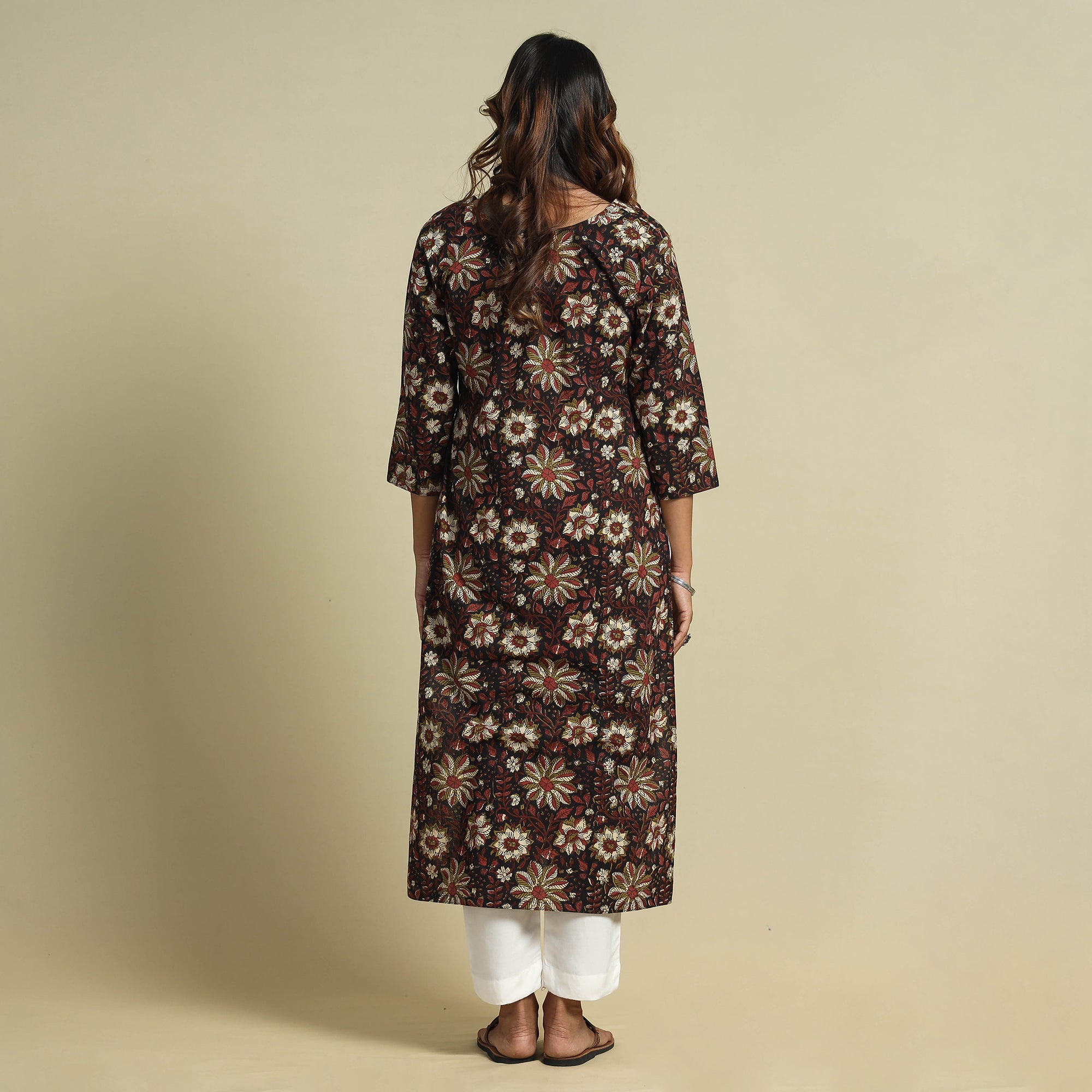 Jahota Block Print Cotton Straight Kurta for Women