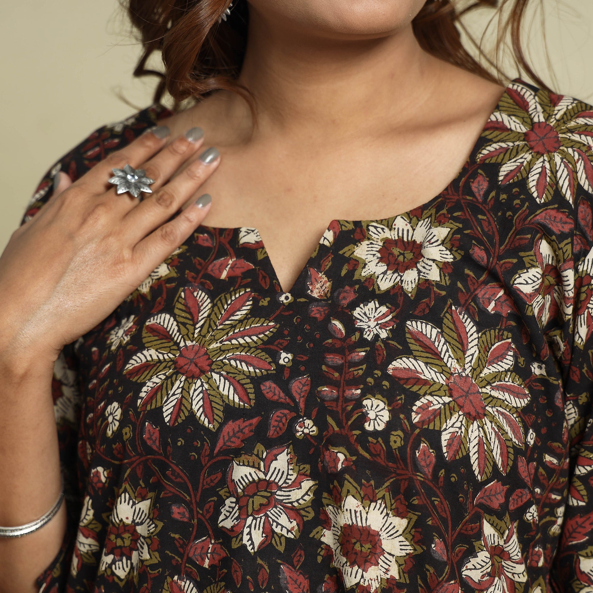 Jahota Block Print Cotton Straight Kurta for Women