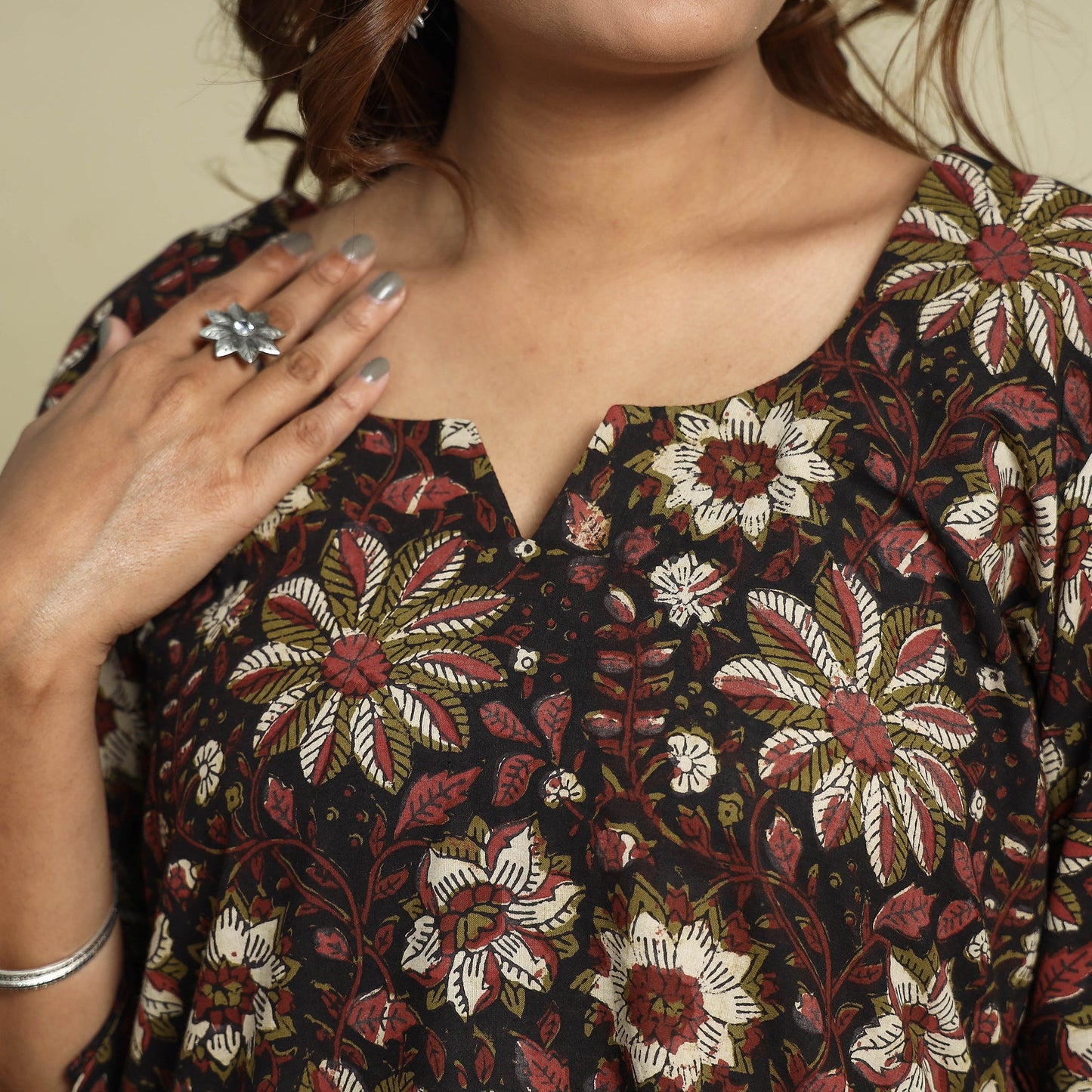 Jahota Block Print Cotton Straight Kurta for Women